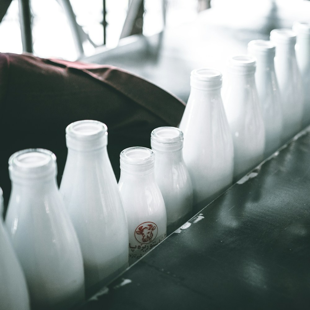 Bottles of fresh milk